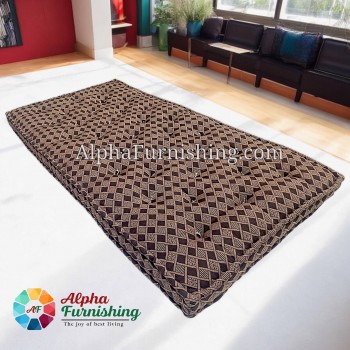 Sale Active 3 x 6 Feet Box Type Cotton Mattress Single Bed For Back pain Relief| Rui ka Gadda - Golden Brown Color (36 x 72 Inch)